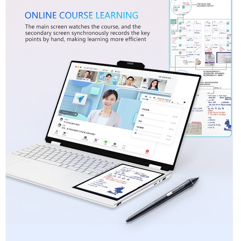 15.6''+7'' Double Touch Screen Laptop Computer 2.9GHz 16GB RAM 1TB Windows 11 gallery