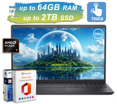 2026 Dell Inspiron 15 Laptop FHD Touch Ryzen 7 Up to 64GB RAM 2TB SSD Office Pro