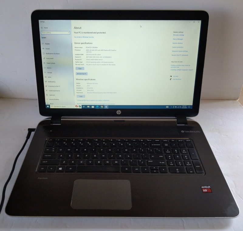 HP PAVILION 17" AMD A8-6410 APU 2.00GHz 6GB 1 TB WIN 10 HOME gallery