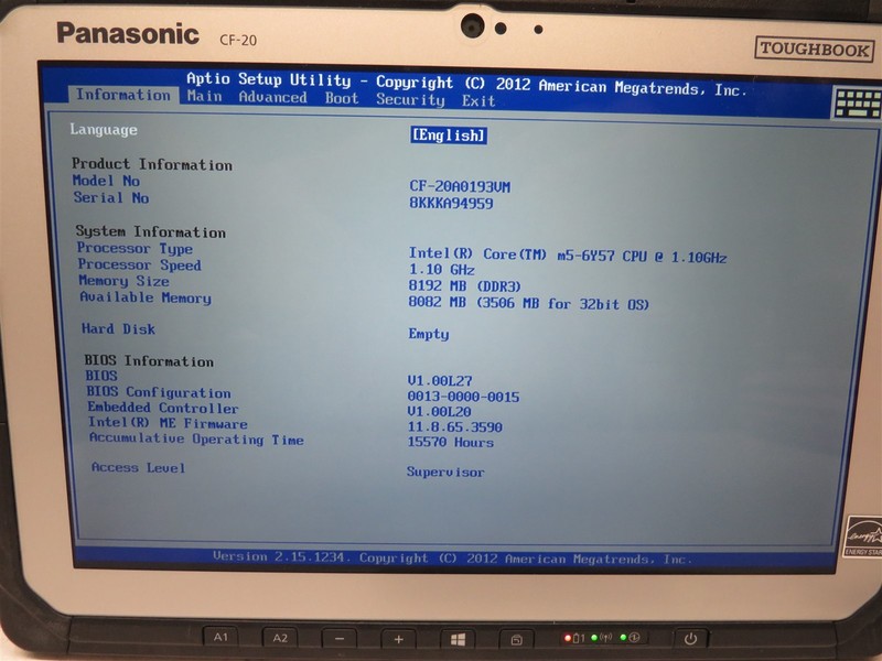 Panasonic Toughbook CF-20 Intel Core i5-7Y57@1.2GHz 8GB RAM #5 gallery