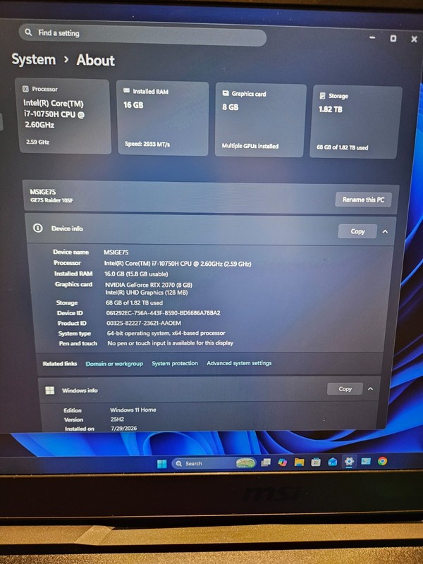 MSI GE75 Raider 10SGS 17.3" (1TB SSD, Intel Core i7 10th Gen., 5.00 GHz,... gallery