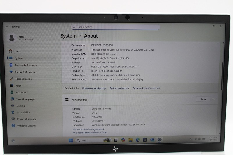 HP EliteBook 830 G8 i5-1145G7 @ 2.6 GHz 8GB RAM 256GB SSD W11H gallery