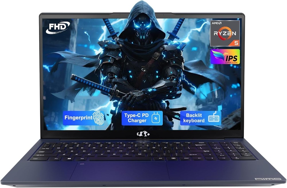 Nimo 15.6'' IPS FHD-Laptop, 8GB RAM 128GB SSD AMD Ryzen 5 (4 Cores Up to 3.7GHz)