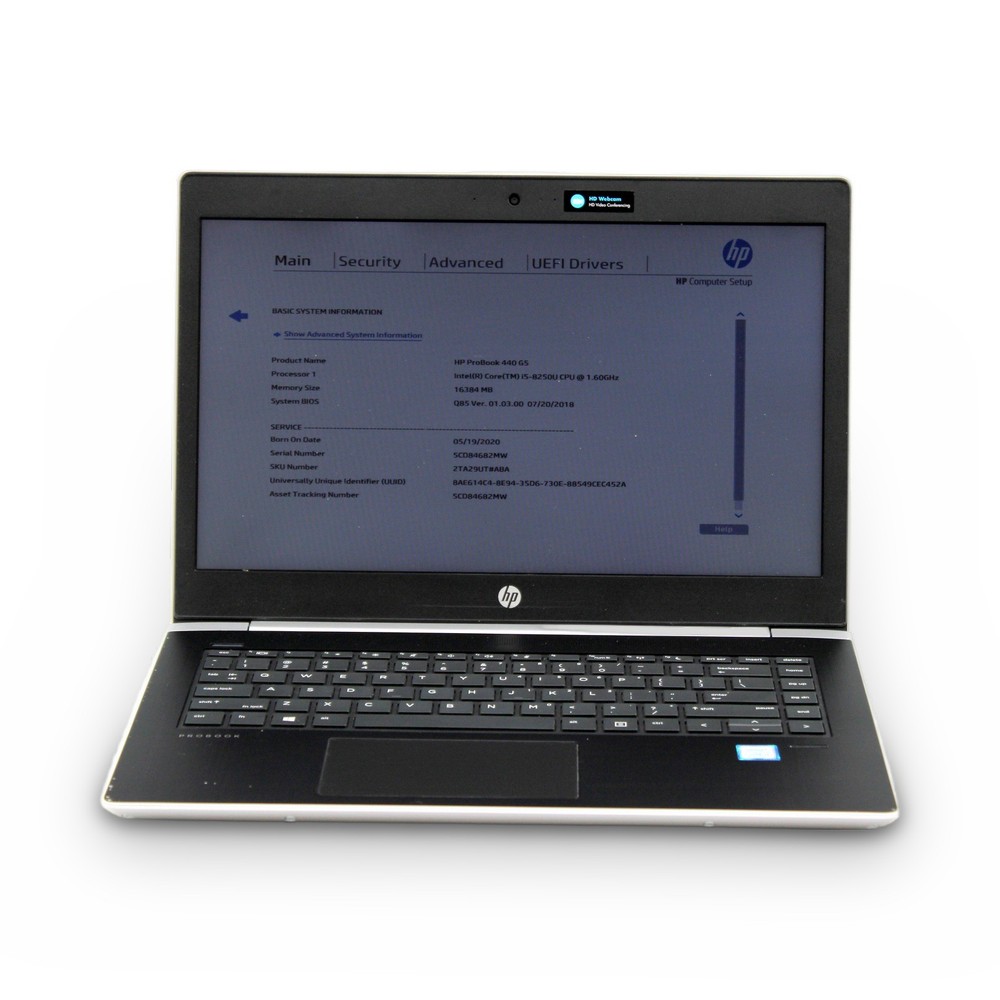 HP ProBook 440 G5 14in i5-8250U 16GB 500GB HDD Grade A No OS, Power Cord