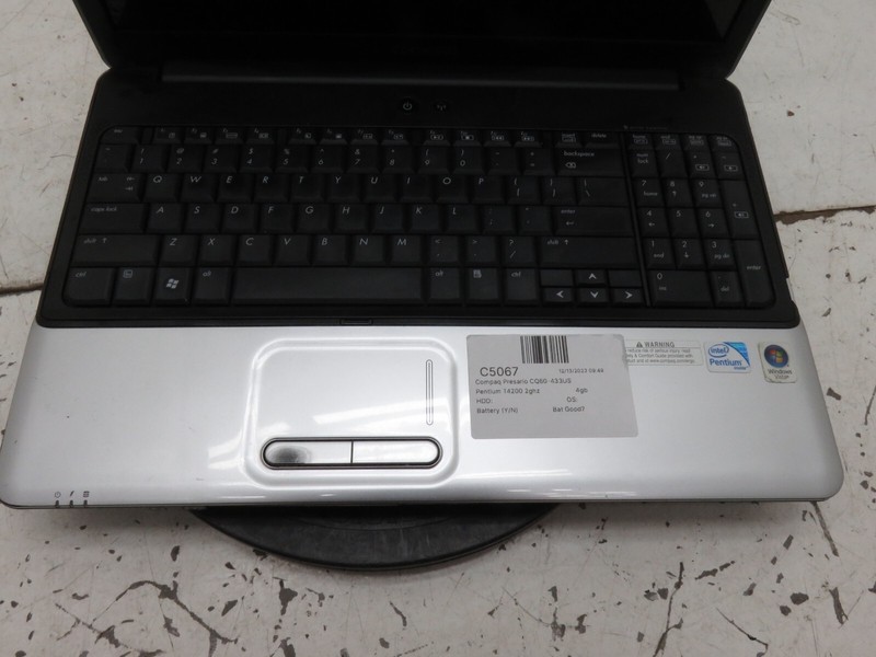 Compaq Presario CQ60-433US Laptop Intel Pentium T4200 4GB Ram No HDD or Battery gallery