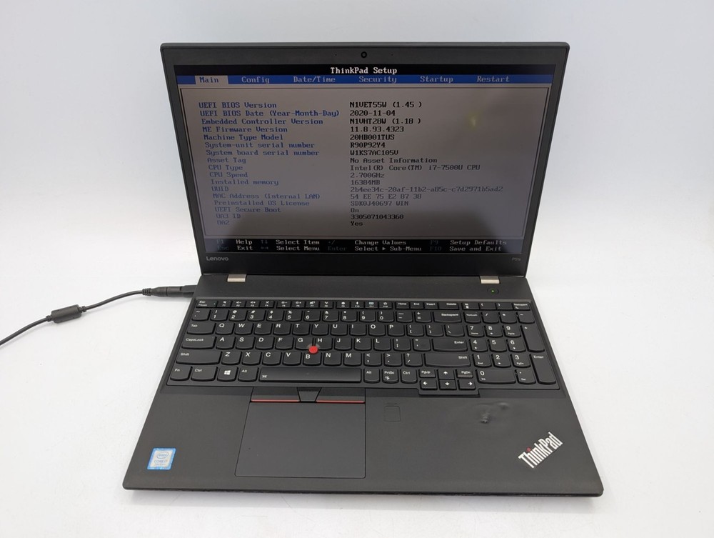 Lenovo ThinkPad P51s 15.6" Display Intel Core i7-7500U 2.70 GHz Black Laptop