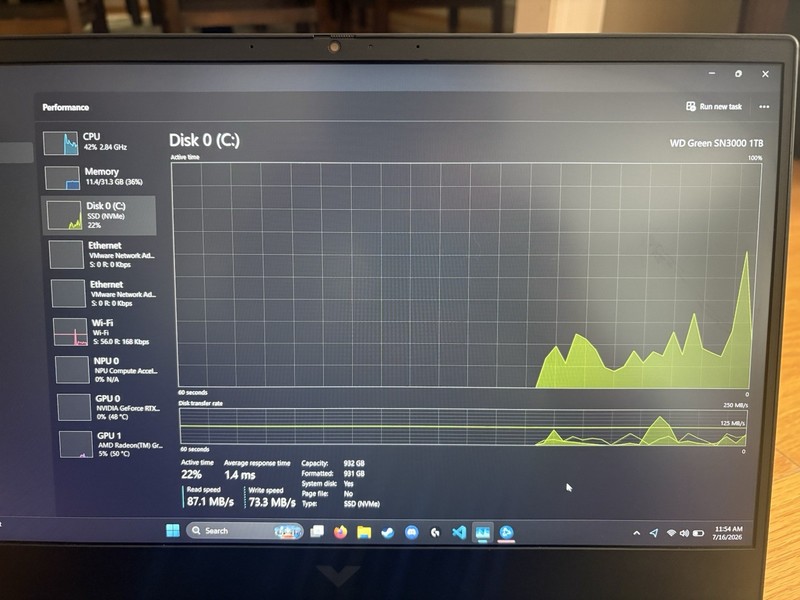 HP Victus 16, Ryzen 7 8845HS, 32GB DDR5 5600 (2x16), 1TB NVMe, Nvidia RTX 4070 gallery