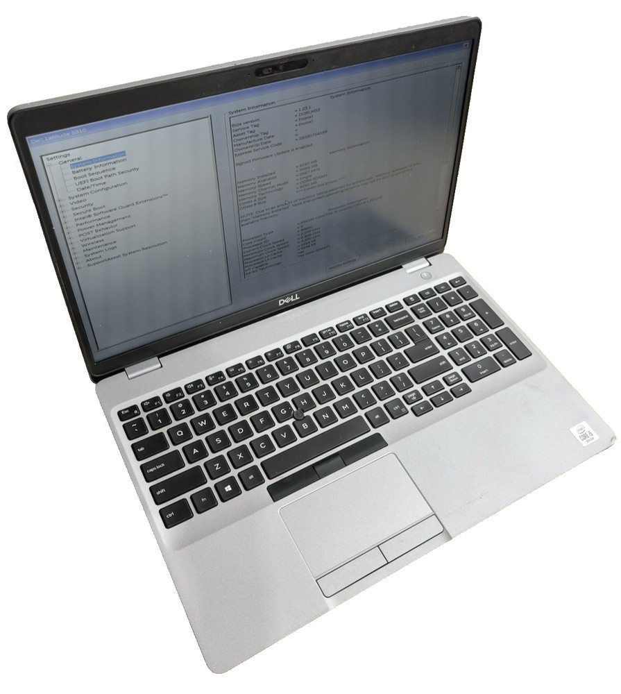 DELL LATITUDE 5510 LAPTOP INTEL CORE I5-10210U 1.60GHZ 8GB NO DRIVE/OS #225