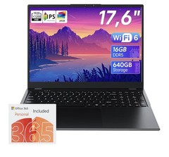 jumper 17.6 Inch Laptop with Office 365 16GB RAM 640GB SSD N95 CPU Windows 11