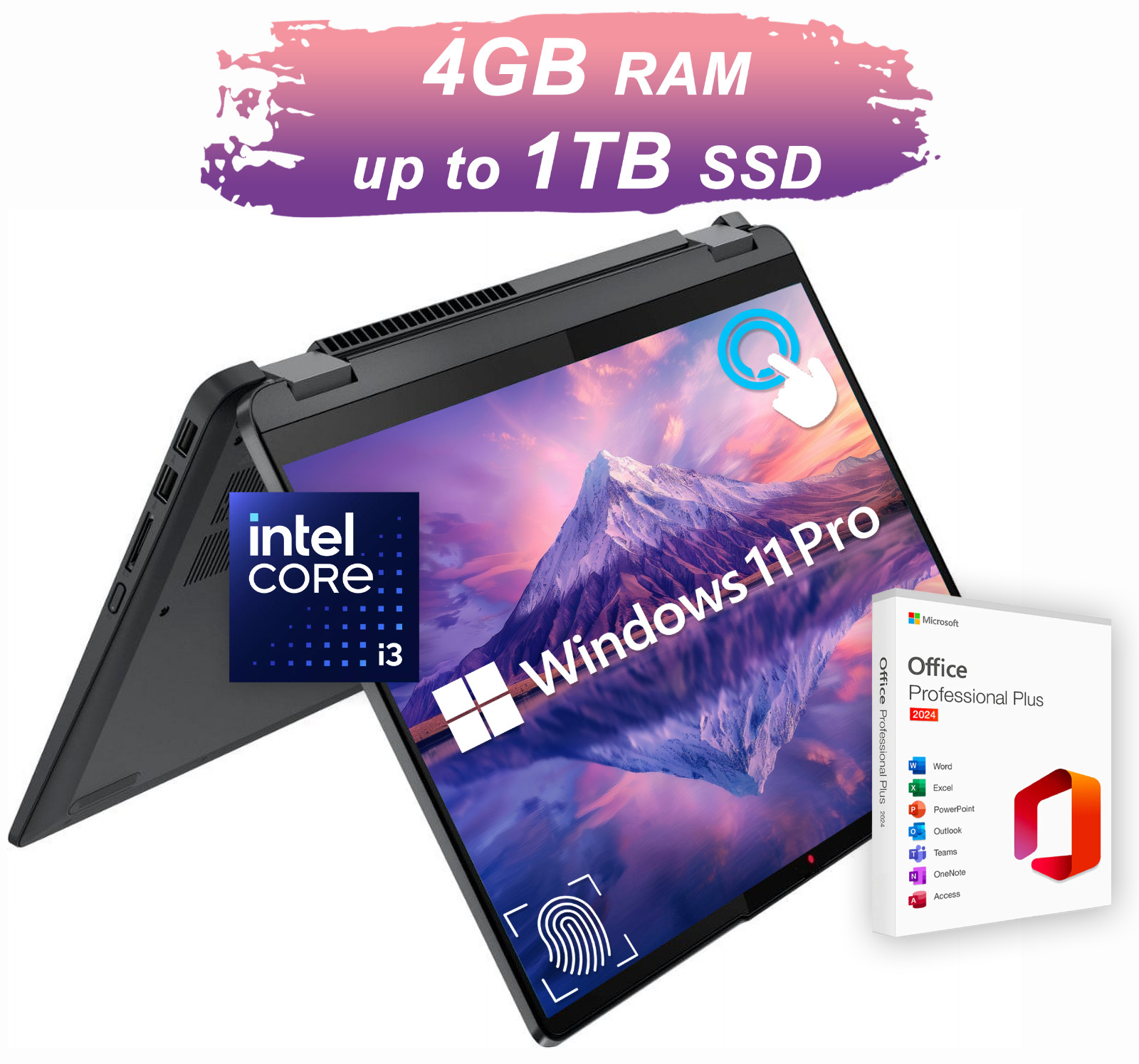 Lenovo IdeaPad Flex 5 Laptop 14" Office 2024 Touch Intel i3 4GB RAM Upto 1TB SSD gallery