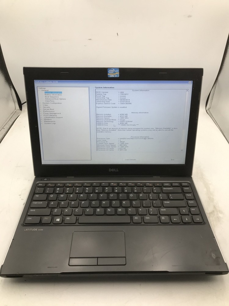 DELL LATITUDE 3330 - BOOTS TO BIOS - INTEL I3 3217M - 4GB RAM - READ DESC - BB!!