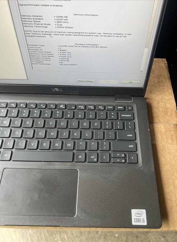 Dell Latitude 7310 13.3" Core i5 10th Gen Incomplete No SSD, No Batt. Fair. gallery