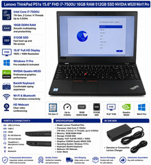 Lenovo ThinkPad P51s 15.6″ FHD i7-7500U 16GB RAM 512GB SSD NVIDIA M520 Win11 Pro