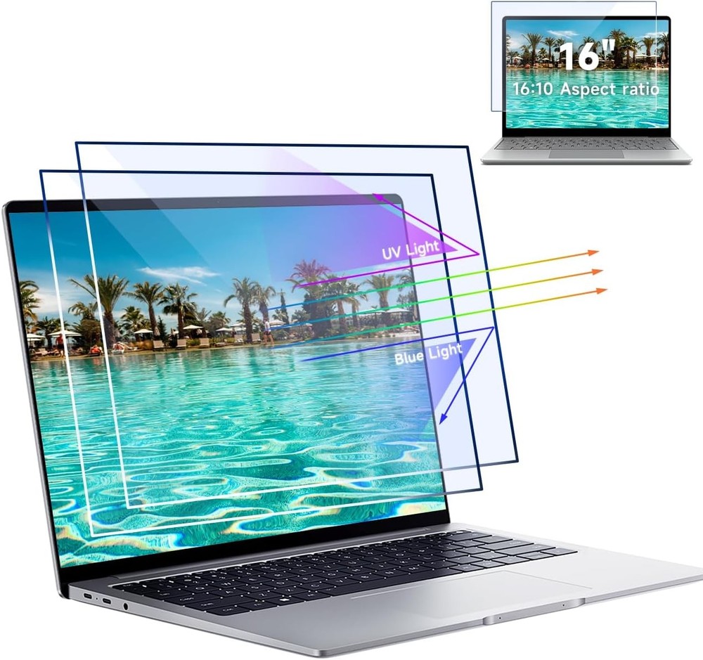 16-Inch Blue Light Filter Laptop Screen Protector 2 Pack | Anti-Glare Matte Film