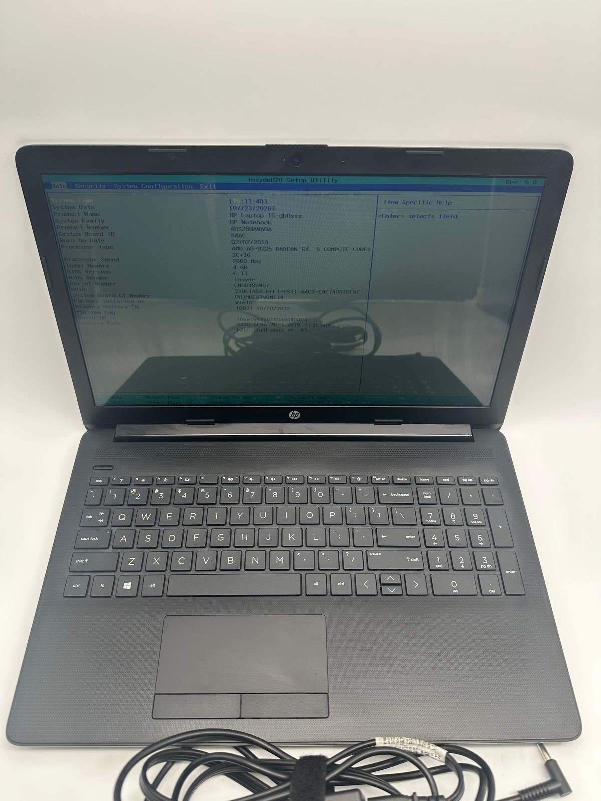 HP 15-DB0011DX 15-inch Laptop AMD A6 4GB RAM 1TB HDD Black Used - C gallery