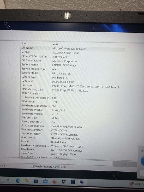 Acer Nitro 5 AN515-55,Intel Core i5-10300H, GTX 1650Ti, 8GB RAM, 512GB SSD,W10 gallery