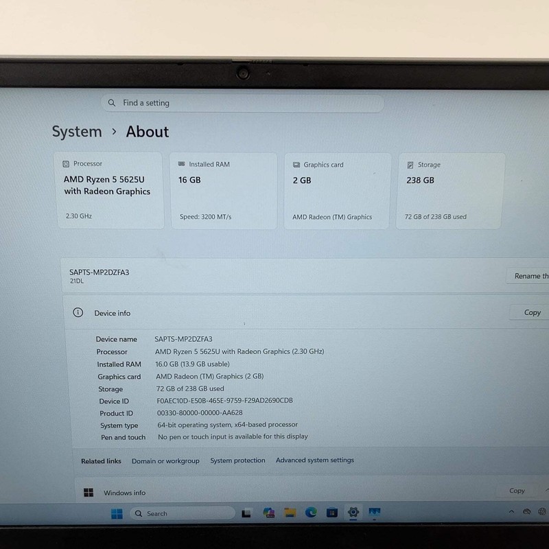 Lenovo ThinkBook 15 Gen 4 21DL 15.3 Ryzen 5 5625U 2.3GHz 16GB RAM 256GB SSD gallery