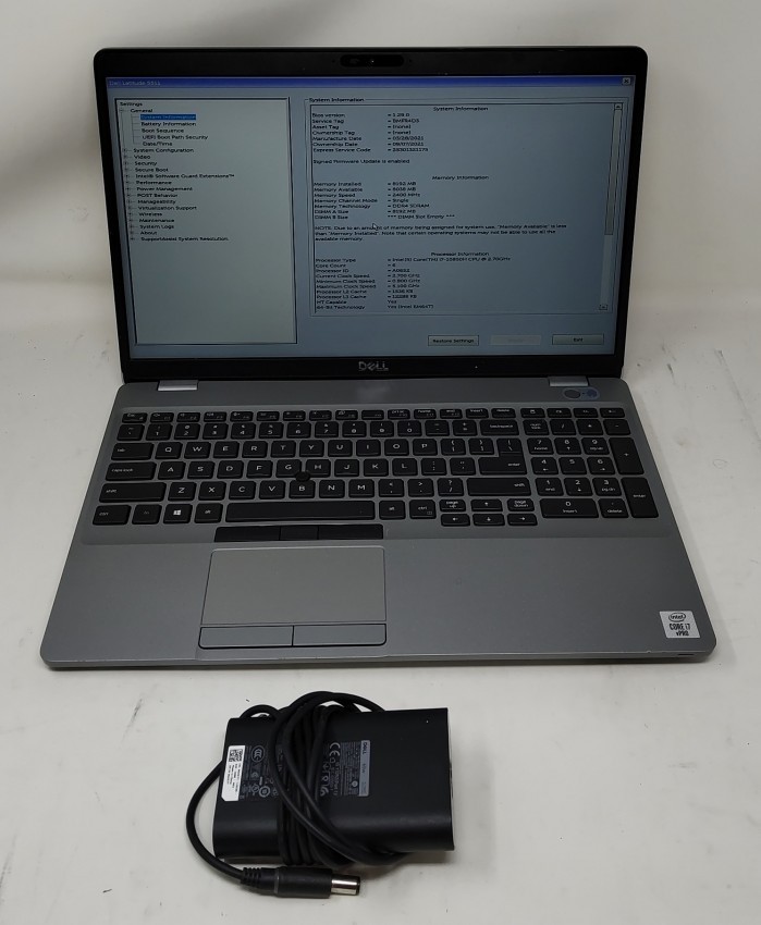DELL LATITUDE 5511 Laptop Intel I7-10850H 8GB 512GB SEE NOTES