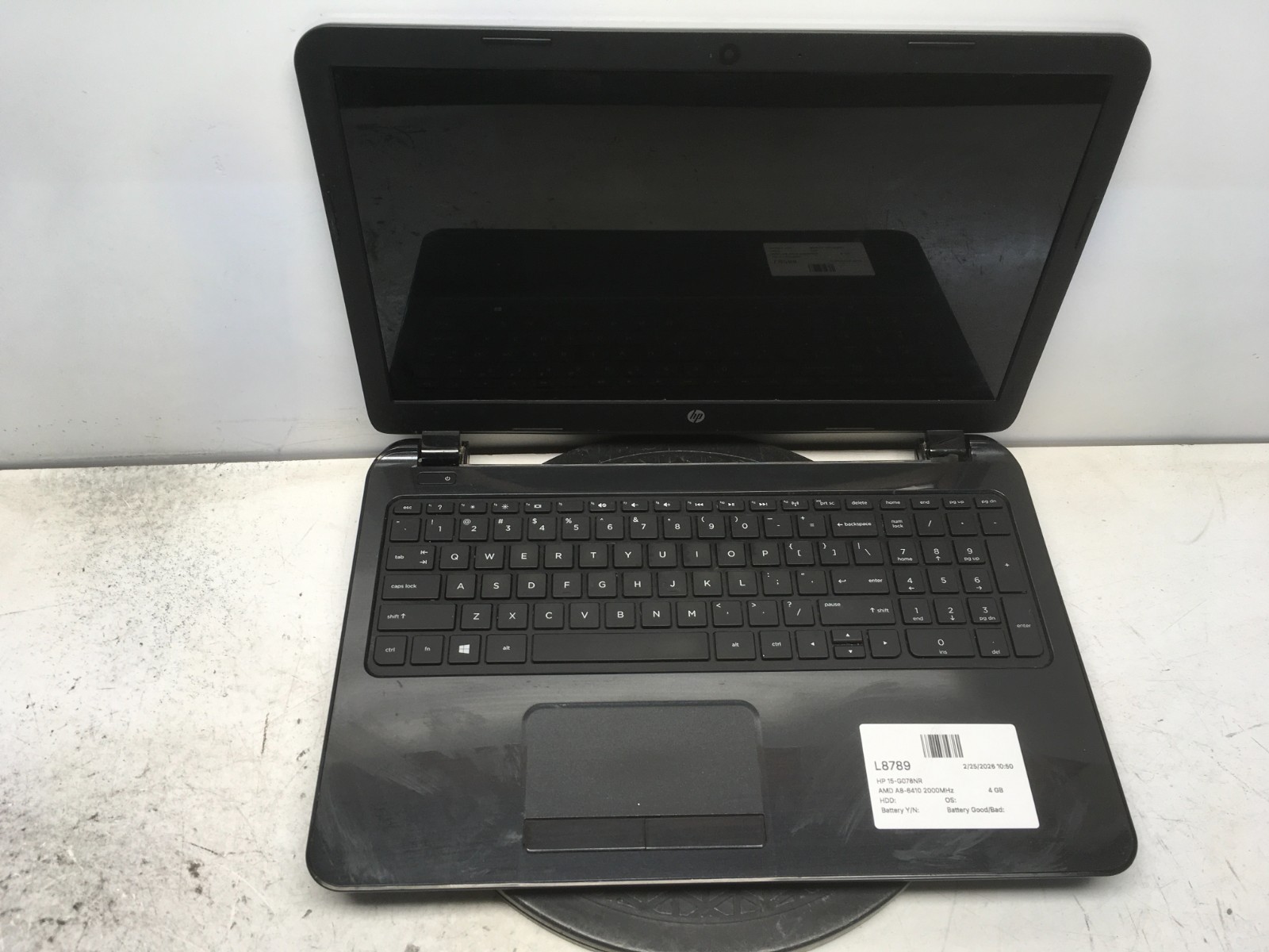 HP 15-G078NR AMD A8-6410 2000MHz 4 GB NO HDD gallery