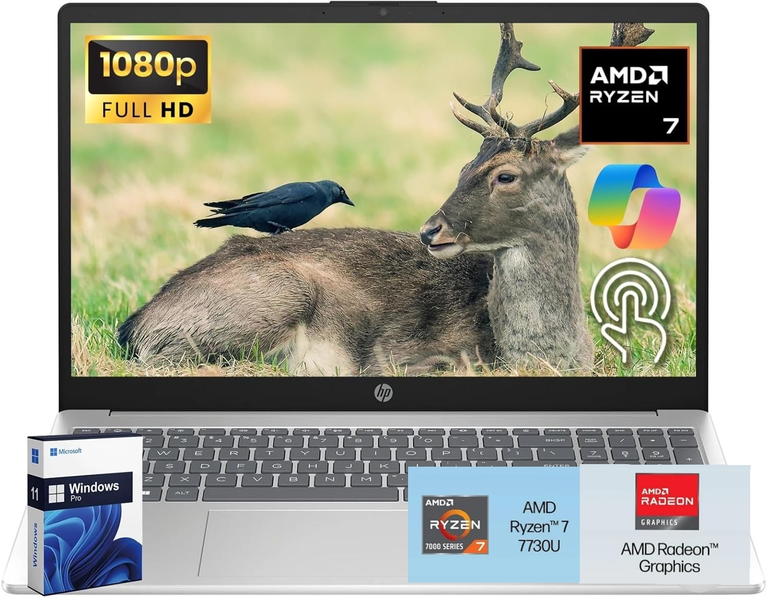 2025 HP 15.6"FHD Touchscreen Laptop computer AMD Ryzen 7 32GB RAM 1TB Win11Pro gallery