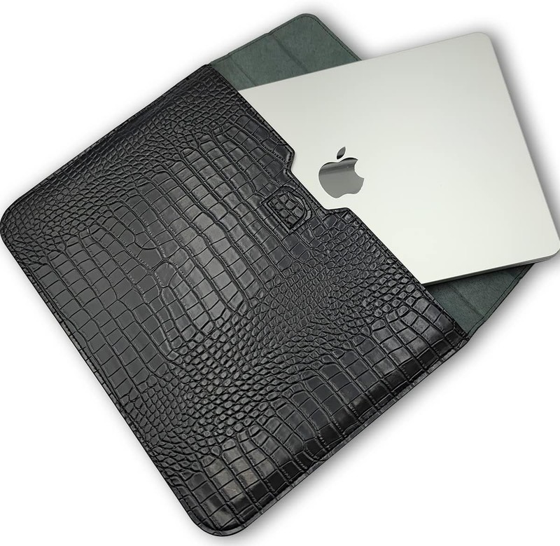 Crocodile Grain PU Leather Flap Style Case Bag Laptop Sleeve for MacBook Air 15 gallery