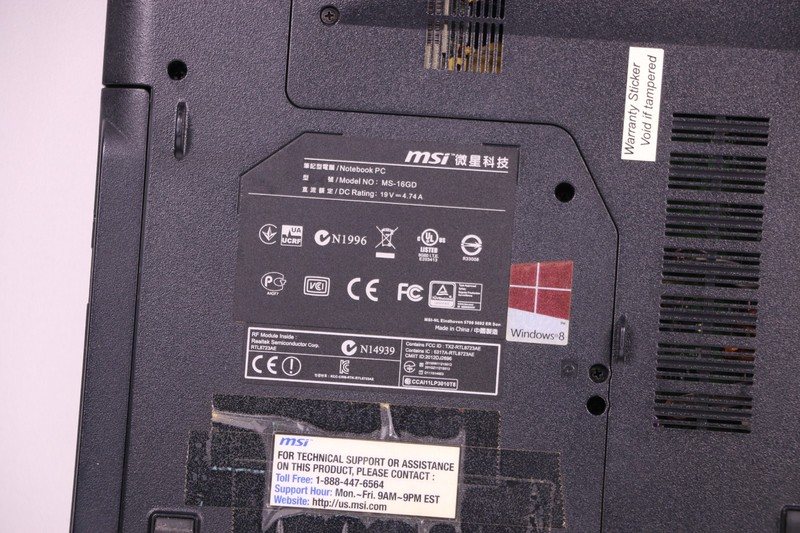 MSI MS-16GD i5-4210M 16GB RAM 250GB SSD Geforce (For Parts) gallery