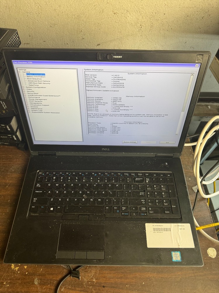 Dell Precision 7730 Core i7-8850H, 17" Laptop for Repair #5335