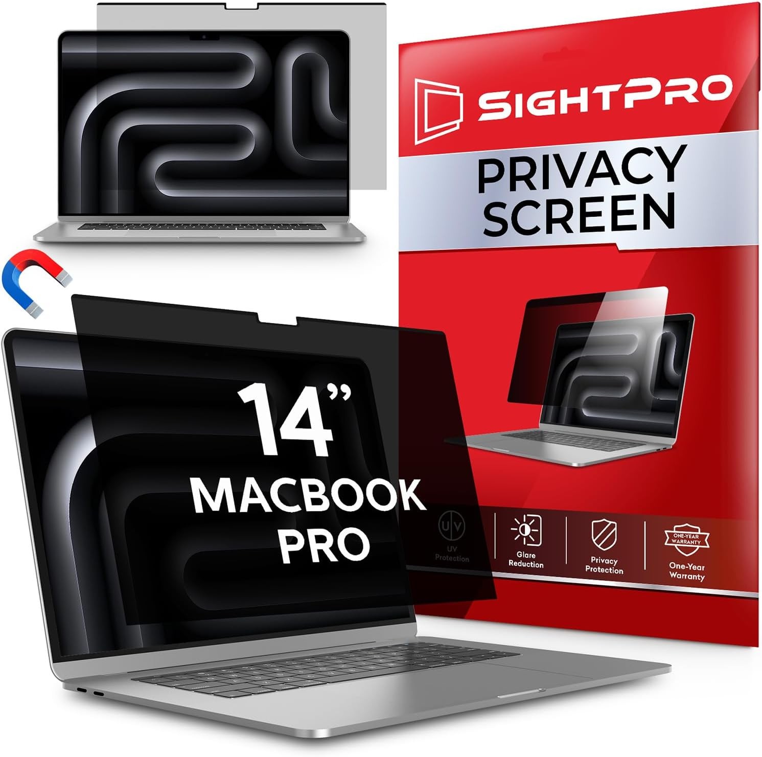 Magnetic Privacy Screen for MacBook Pro 14 Inch (2021-2026, M1-M5, Pro, Max) gallery