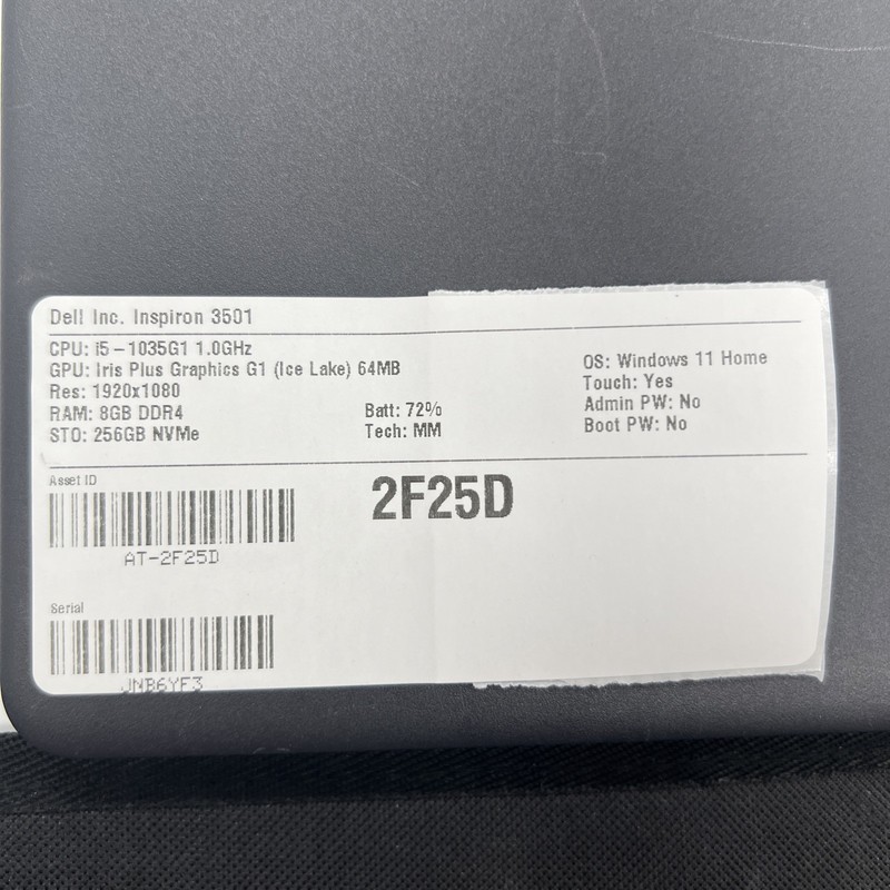 Dell Inspiron 15 3501 Touch Intel i5 1035G1 1.0GHz 8GB RAM 256GB SSD Win11H gallery