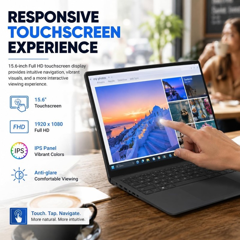 Dell - 15.6" 2K Touchscreen Intel 10-Core i7-1355U Up to 64GB 4TB SSD Win 11 Pro gallery