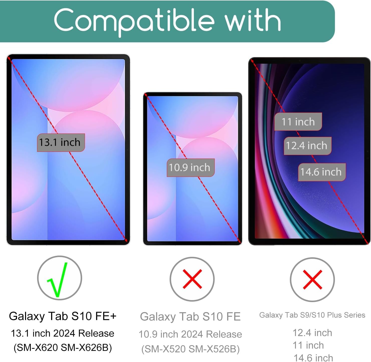 2-Pack Screen Protectors for Samsung Galaxy Tab S10 FE+ / Tab S10 Plus 13.1 gallery