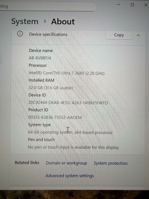 Dell Pro 14 Premium Laptop PA14250 32gb Ultra 7 268V Win11 Pro 256gb SSD gallery