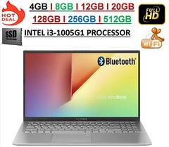 Asus VivoBook 15 F512JA 15.6″ FHD Intel i3-1005G1 UP TO 20GB / 512GB SSD Win10 S