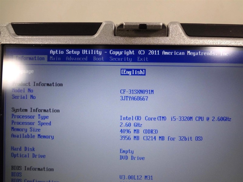 Lot 2 Panasonic CF-31 MK3 Core i5-3320M 2.60GHz 4GB No HD gallery
