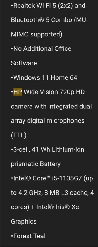 HP Pavilion 15 15.6in Touch Laptop i5-1135G7 8GB 512GB SSD Teal W11 gallery