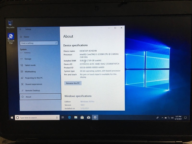 Dell Latitude E5430 Laptop i5-3230M 2.60GHz 8GB RAM 320GB HDD Win 10 Pro 14" gallery