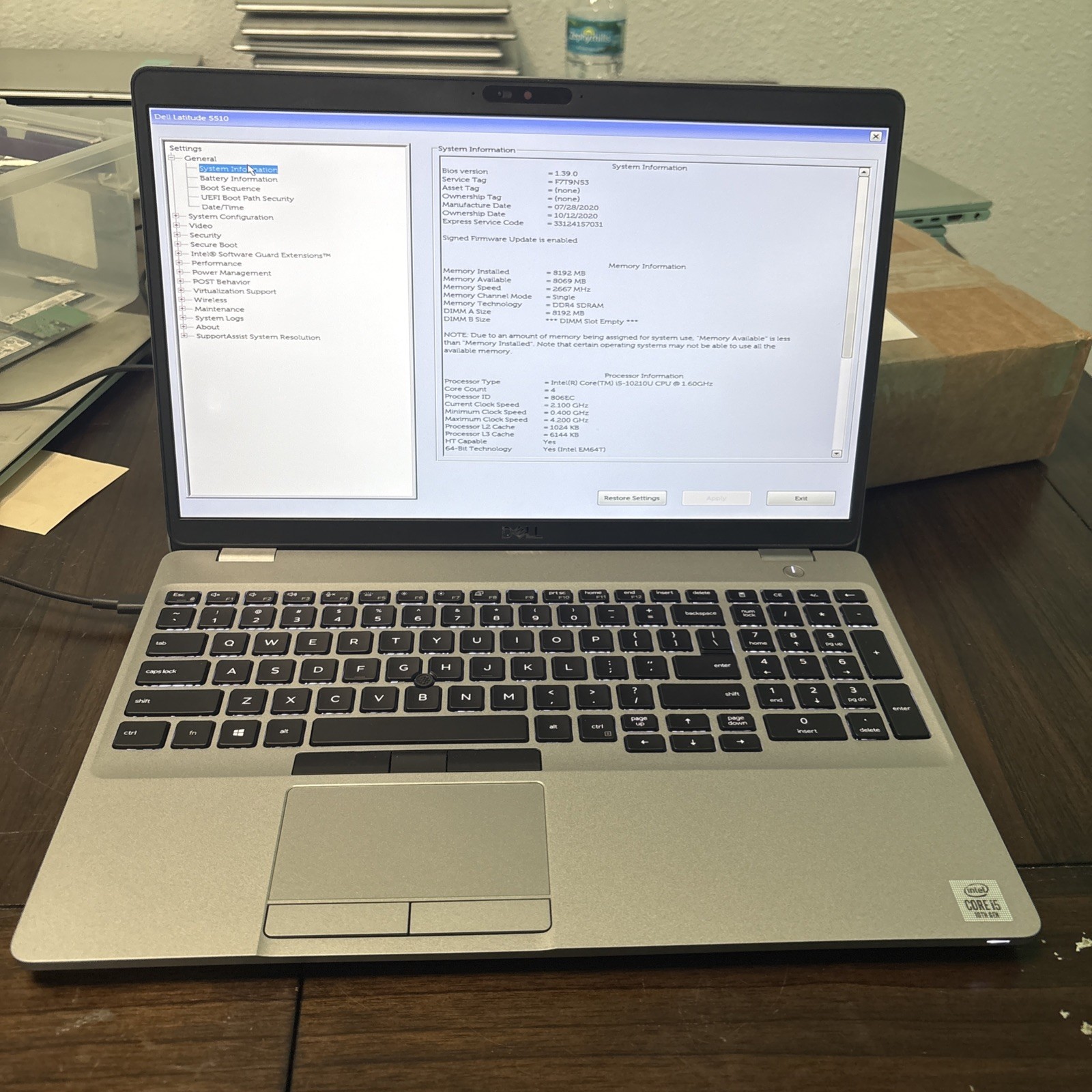 Dell Latitude 5510 i5-10210U 8GB RAM NO SSD Good Battery gallery