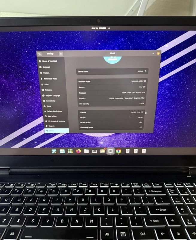 System76 Adder WS Laptop 64GB RAM gallery