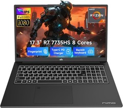 NIMO 17.3″ Gaming-Laptop, AMD R7 7735HS 16GB DDR5 RAM 512GB SSD Radeon 680M