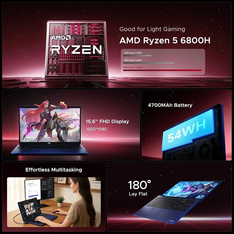 NIMO 15 6 Inch IPS FHD Gaming Laptop Ryzen 7 6800H 32GB 1TB SSD gallery