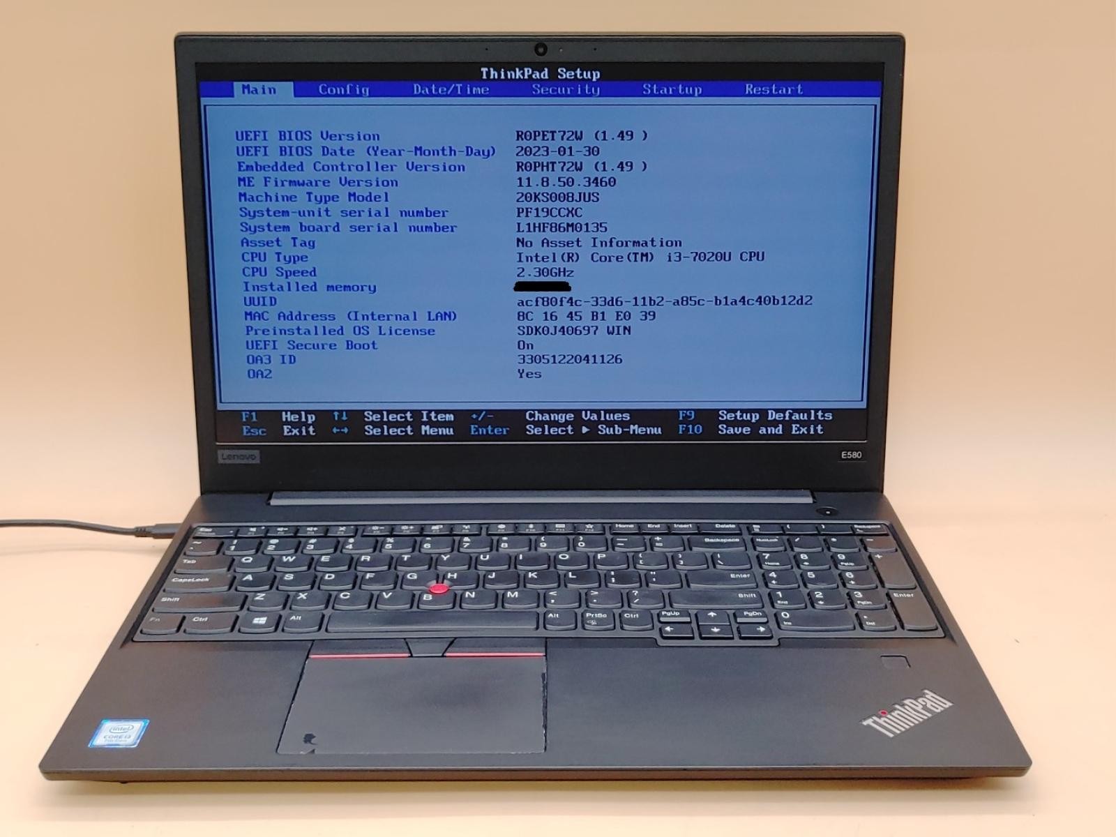 Lenovo ThinkPad E580 15.6" Intel Core i3-7020U *NO RAM/SSD/BATT/WI-FI/AC* *READ* gallery