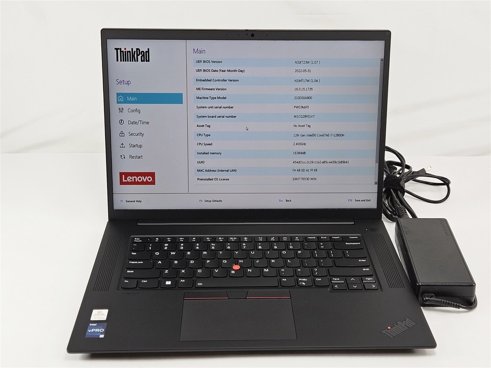 Lenovo ThinkPad P1 Gen 5 Intel Core i7-12800H 16GB 512GB SSD 16" Iris Xe