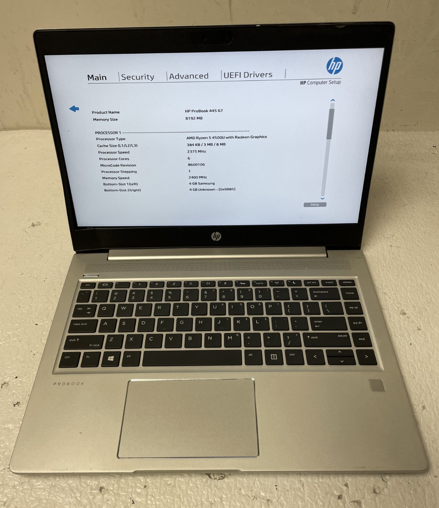 HP ProBook 445 G7 AMD Ryzen 5 4500U @2.3GHz 8GB RAM NO SSD For Parts *READ
