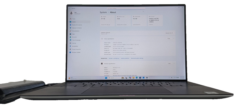 Dell Precision 5550 8 Core i9 10th Gen 16GB 512SSD NVIDIA T2000 W11 Grade A-
