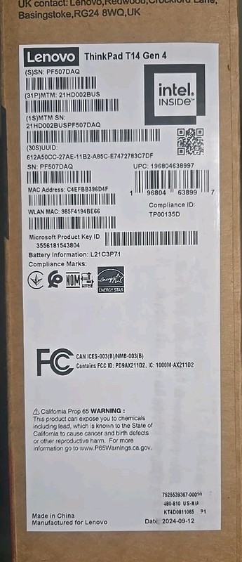 Lenovo ThinkPad T14 Gen 4 - i7 13th Gen 16GB 512GB SSD - Open Box - WARRANTY gallery