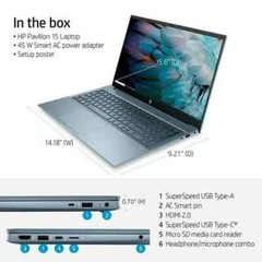 NEW HP Pavilion 15-eh1052wm, 15.6” FHD, AMD Ryzen 5-5500U, 8GB RAM, 512GB SSD