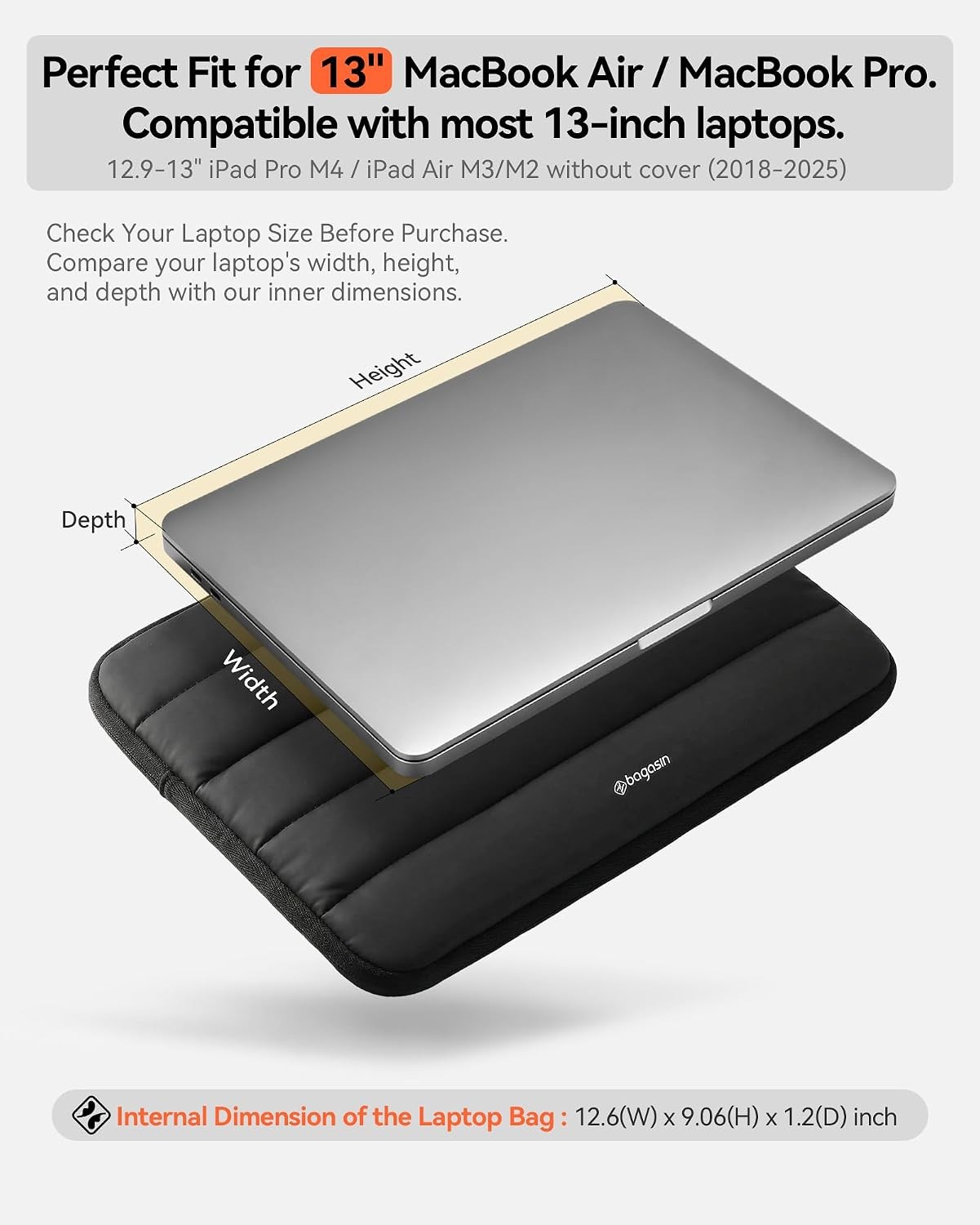 13.3 14 Inch Puffy Laptop Sleeve Case for MacBook Pro 14 M1-M5 2026, Fits HP Del gallery