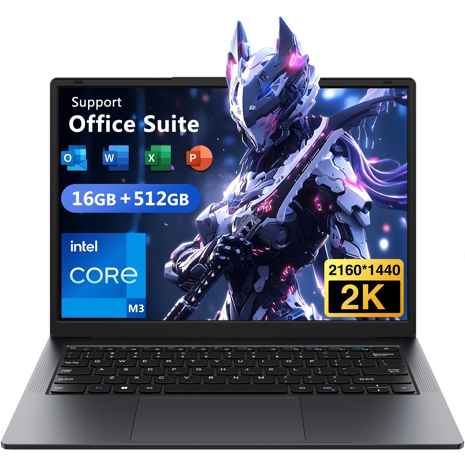 14" Laptop 16GB RAM 512GB SSD Intel Core i3 Up to 3.4GHz IPS Display Office 2024 gallery