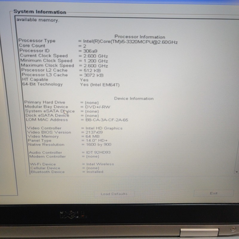 Dell Latitude E6430 14" i7-3320M 2.60GHz 4GB RAM NO HDD/OS/BATTERY/AC ADAPTER gallery
