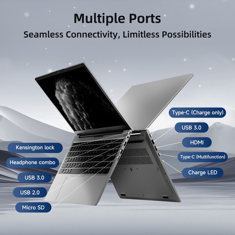 NIMO 15.6" IPS FHD Laptop Intel Pentium Quad Core N100 8GB RAM 128GB SSD Win 11 gallery